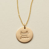 Faith-Fear Disc Necklace- 5/8"